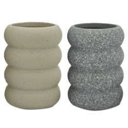 Поставка за четка за зъби Home ESPRIT Сив Сметана Dolomite 7 x 7 x 10 cm (2 броя) - Продукти за баня и WC