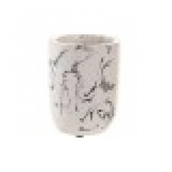 Чаша DKD Home Decor Черен Цимент Бял (7 X 7 X 9,5 CM) - Продукти за баня и WC