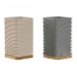 Поставка за четка за зъби Home ESPRIT Сив Сметана Бамбук Dolomite 7 x 7 x 12 cm (2 броя) - Продукти за баня и WC