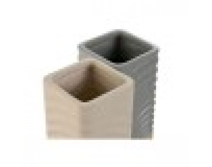 Поставка за четка за зъби Home ESPRIT Сив Сметана Бамбук Dolomite 7 x 7 x 12 cm (2 броя)