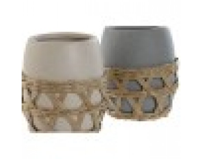 Поставка за четка за зъби Home ESPRIT Сив Сметана Dolomite 9 x 9 x 10,5 cm (2 броя)