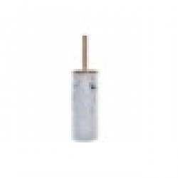 Четка за Баня DKD Home Decor Scandi, Естествен Алуминий, Бял, Естествен каучук, Смола, 10,3 x 10,3 x 38 cm - Баня