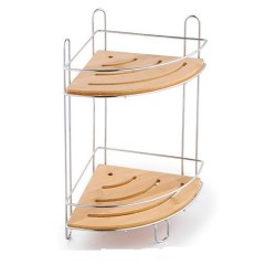 Стелажи за Баня DKD Home Decor, Метал, Бамбук, 19.5 x 19.5 x 37 cm - Баня