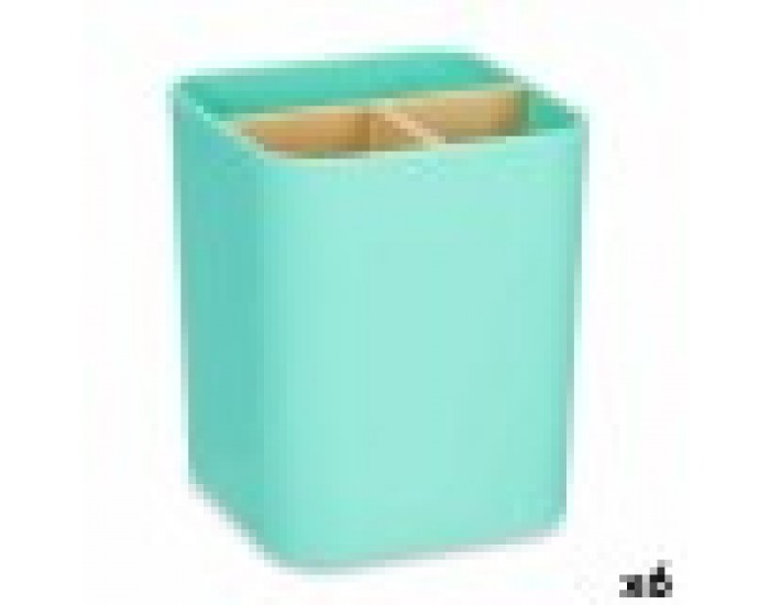 Поставка за четка за зъби Зелен Бамбук полипропилен 9 x 11 x 9 cm (6 броя)