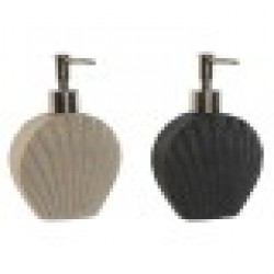 Дозатор за Сапун Home ESPRIT Сив Сметана Смола полиетилен 12 X 6 X 16,5 cm (2 броя) - Продукти за баня и WC