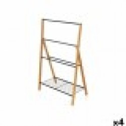Поставка за кърпи Kipit B7816 Черен Метал Бамбук 60 x 90 x 37 cm 4 броя - Продукти за баня и WC