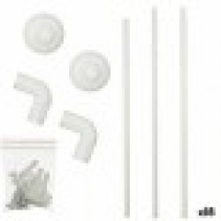 Греда Душ завеса 90 x 90 cm Бял Алуминий (18 броя) - Продукти за баня и WC