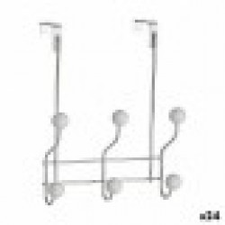 Поставка за Палта за Врата Бял Метал Пластмаса 10 x 22 x 26 cm (24 броя) - Продукти за баня и WC