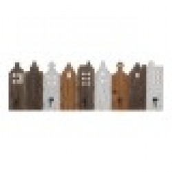 Стенна козирка DKD Home Decor Бял Кафяв Метал Дърво от пауловния (91 x 9.5 x 29.5 cm) - Закачалки