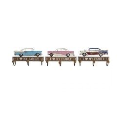Стенна козирка DKD Home Decor Метал Vintage Дървен MDF (29 x 8 x 17 cm) (3 pcs) - Закачалки