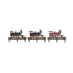 Стенна козирка DKD Home Decor Метал Vintage Дървен MDF (29 x 8 x 20 cm) (3 pcs) - Закачалки
