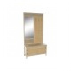 Зала Home ESPRIT Естествен Pатан Дърво от пауловния Огледало 92 x 40 x 181 cm - Антре