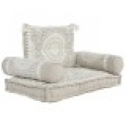 Фотьойл DKD Home Decor 90 x 56 x 15 cm Бежов Бял - Мека мебел