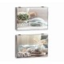 Покривки DKD Home Decor Home Счетоводител 46,5 x 6 x 31,5 cm 2 броя Дървен MDF - Шкафове, Витрини, Модулни секции