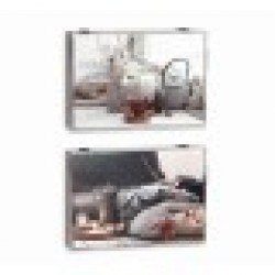 Покривки DKD Home Decor Ориенталски Счетоводител 46,5 x 6 x 31,5 cm 2 броя Дървен MDF - Шкафове, Витрини, Модулни секции