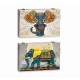 Покривки DKD Home Decor Слон Счетоводител 46,5 x 6 x 31,5 cm цвят тюркоаз 2 броя Дървен MDF Покривки DKD Home Decor Слон Счетоводител 46,5 x 6 x 31,5 cm цвят тюркоаз 2 броя Дървен MDF