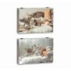 Покривки DKD Home Decor Счетоводител Spa 46,5 x 6 x 31,5 cm 2 броя Дървен MDF - Шкафове, Витрини, Модулни секции