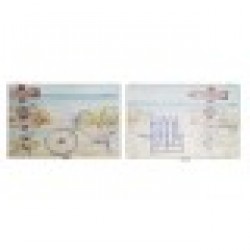 Покривки DKD Home Decor Плаж Счетоводител 46,5 x 6 x 31,5 cm 2 броя Дървен MDF - Шкафове, Витрини, Модулни секции