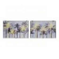 Покривки DKD Home Decor Счетоводител Палми Черен Златен Дървен MDF (2 pcs) (46.5 x 6 x 31 cm) - Шкафове, Витрини, Модулни секции