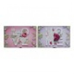 Покривки DKD Home Decor Счетоводител Розов Дървен MDF Люляк (2 pcs) (46 x 6 x 32 cm) - Шкафове, Витрини, Модулни секции