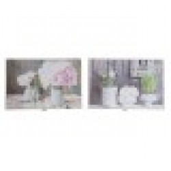 Шкаф за ключове DKD Home Decor Сив Дървен MDF (46.5 x 6 x 31.5 cm) (2 pcs) - Шкафове, Витрини, Модулни секции