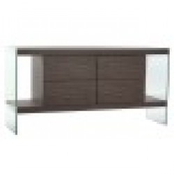 Бюфет DKD Home Decor Кристал Кафяв Прозрачен Oрех 160 x 45 x 80 cm Дървен MDF - Шкафове, Витрини, Модулни секции