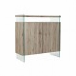 Бюфет DKD Home Decor Естествен MDF калено стъкло (120 x 44 x 120 cm) - Шкафове, Витрини, Модулни секции