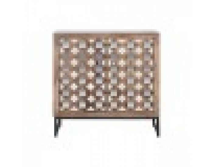 Бюфет Home ESPRIT Кафяв Черен Сребрист 80 x 38 x 80 cm