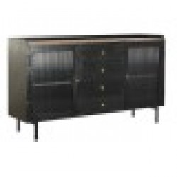 Бюфет DKD Home Decor Естествен Черен Златен Метал Дърво манго - Шкафове, Витрини, Модулни секции