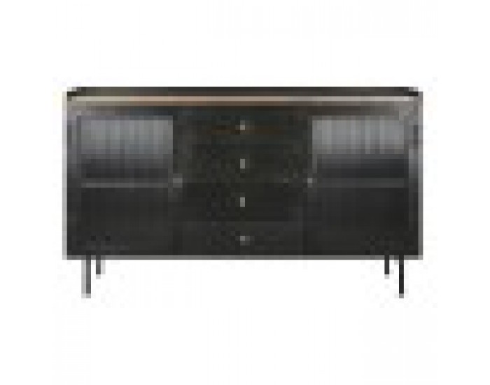 Бюфет DKD Home Decor Естествен Черен Златен Метал Дърво манго