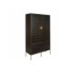 Шкаф DKD Home Decor 100 x 40 x 175 cm Черен Метал Aкациево дърво - Шкафове, Витрини, Модулни секции