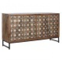 Бюфет Home ESPRIT Кафяв Черен Сребрист 150 x 38 x 80 cm - Шкафове, Витрини, Модулни секции
