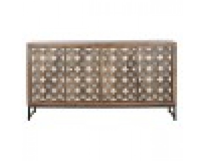 Бюфет Home ESPRIT Кафяв Черен Сребрист 150 x 38 x 80 cm