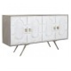 Бюфет DKD Home Decor Сив Златен Метал Бял Дърво манго (152 x 43 x 84 cm) - Шкафове, Витрини, Модулни секции