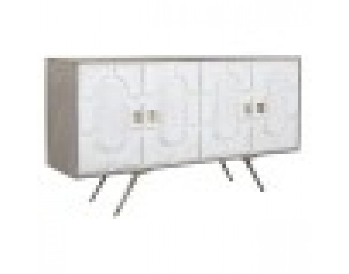 Бюфет DKD Home Decor Сив Златен Метал Бял Дърво манго (152 x 43 x 84 cm)