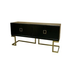 Бюфет DKD Home Decor Черен Метал Топола (180 x 50 x 90 cm) - Шкафове, Витрини, Модулни секции