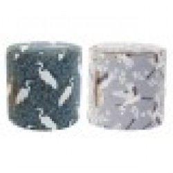 Cтепенки DKD Home Decor Син Бял Зелен Дървен Кадифе Птици Ориенталски 35 x 35 x 35 cm (2 броя) - Мека мебел