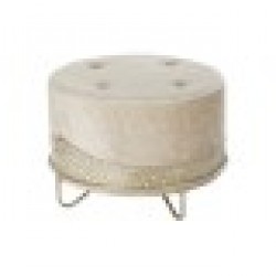 Cтепенки DKD Home Decor Бежов Златен Метал полиестер (63 x 63 x 42 cm) - Мека мебел