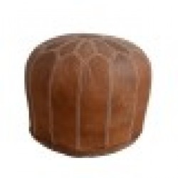 Помощна мебел DKD Home Decor Кафяв Кожа (48 x 48 x 35 cm) - Табуретки