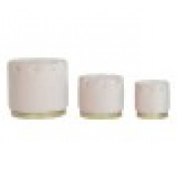 Cтепенки DKD Home Decor Розов Златен Дървен MDF Кадифе 60 x 60 x 54 cm (3 броя) - Мека мебел