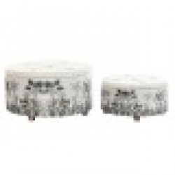 Cтепенки DKD Home Decor Бежов полиестер MDF Зелен Тропически (80 x 80 x 43 cm) - Мека мебел