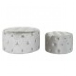 Cтепенки DKD Home Decor Сив Кадифе Дървен MDF (80 x 80 x 43 cm) (58 x 58 x 37 cm) (2 pcs) - Мека мебел