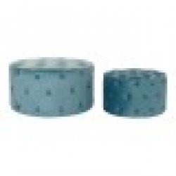 Cтепенки DKD Home Decor Син Модерен Velvet Дървен MDF (2 pcs) - Мека мебел