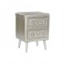 Нощно шкафче Home ESPRIT Сребрист Метал Дървен MDF 46 x 39 x 63 cm - Нощни шкафчета