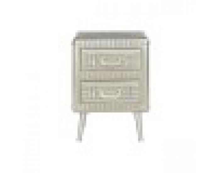 Нощно шкафче Home ESPRIT Сребрист Метал Дървен MDF 46 x 39 x 63 cm Нощно шкафче Home ESPRIT Сребрист Метал Дървен MDF 46 x 39 x 63 cm