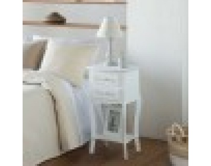 Нощно шкафче Alexandra House Living Бял 31 x 71 x 38 cm Нощно шкафче Alexandra House Living Бял 31 x 71 x 38 cm