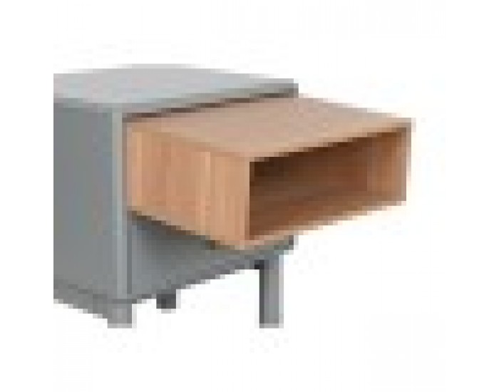 Нощно шкафче Home ESPRIT Син Сив Естествен Дървен MDF 48 x 40 x 55 cm