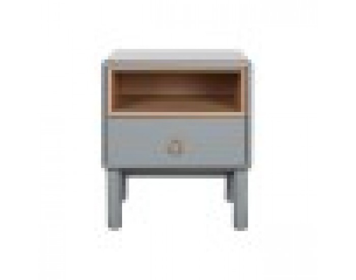 Нощно шкафче Home ESPRIT Син Сив Естествен Дървен MDF 48 x 40 x 55 cm