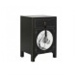 Нощно шкафче DKD Home Decor Бял Черен Златен Ела Дървен MDF 45 x 36 x 66 cm - Нощни шкафчета