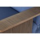 Разтегателен диван DKD Home Decor Черен Син Метал Кафяв полиестер Евкалиптово дърво (203 x 87 x 81 cm)